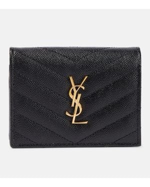 Saint Laurent Portemonnaie Cassandre Aus Leder - Schwarz