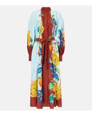 ALÉMAIS Dahlia Cotton And Silk Shirt Dress - White