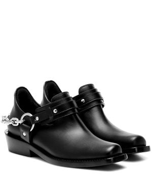 Rabanne Moto Leather Ankle Boots - Black