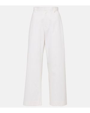 The Row Perseo Cotton And Silk Wide-Leg Trousers - White