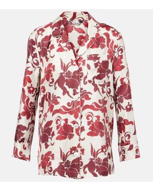Max Mara Alan Silk Jacquard Blazer - Red