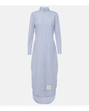Thom Browne Hemdblusenkleid Aus Baumwolle - Blau