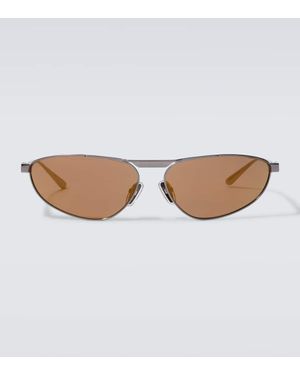 Balenciaga Occhiali Da Sole Ovali - Marrone