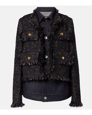 Sacai Wool-Blend And Cotton Jacket - Black