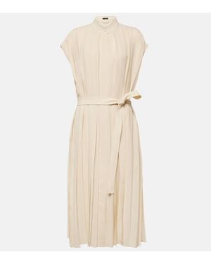 JOSEPH Davidge Plisse Midi Dress - Natural