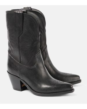 Golden Goose Wish Star Leather Cowboy Boots - Black