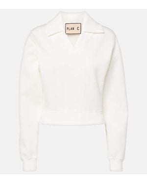 Plan C Pullover Aus Einem Baumwollgemisch - Weiß