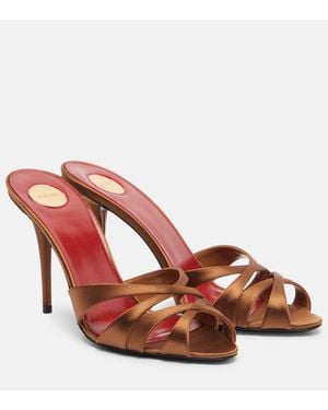 Saint Laurent Sandalen Chandelle 95 Aus Satin - Rot