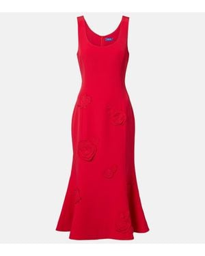 LEO LIN Robe Midi Emily A Fleurs - Rouge