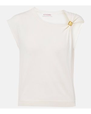 Altuzarra Rinaldi Gathered Jersey Top - White