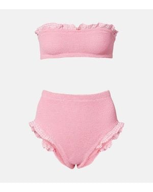 Hunza G Bikini Peggy Con Volant - Rosa