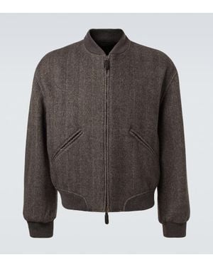 Giorgio Armani Bomberjacke Aus Kaschmir - Grau