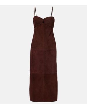 Johanna Ortiz Suede Midi Dress - Purple