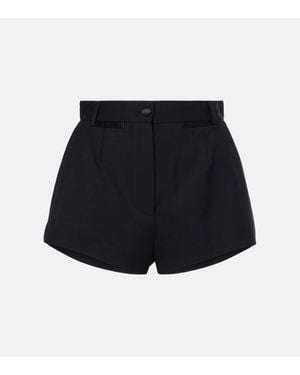 Dolce & Gabbana High-Rise Wool And Silk Shorts - Black