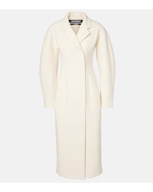 Jacquemus Curvo Virgin Wool Coat - White
