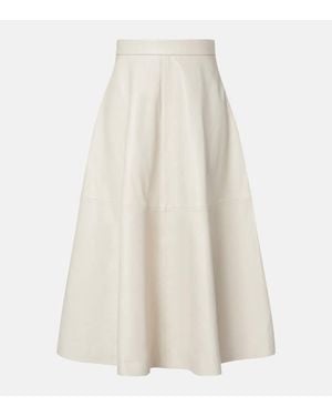 Rohe Jupe Longue En Cuir - Blanc