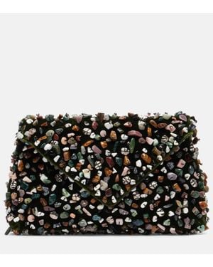 Dries Van Noten Clutch Envelope Con Pietre - Nero