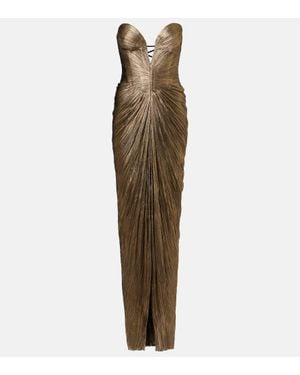 Maria Lucia Hohan Robe Longue Bustier Alessandra En Soie - Vert