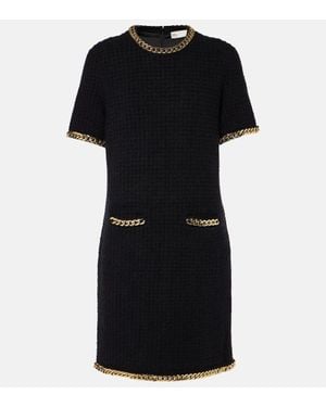 Tory Burch Chain-Trimmed Wool-Blend Dress - Black