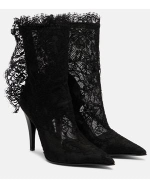McQueen Ankle Boots Heron 105 Aus Spitze - Schwarz