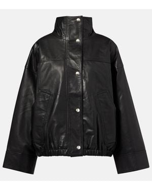 Rohe Leather Bomber Jacket - Black