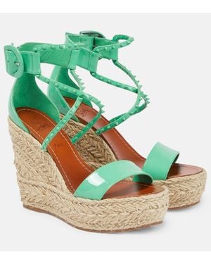 Christian Louboutin Wedge-Sandalen Chocazeppa 120 - Grün