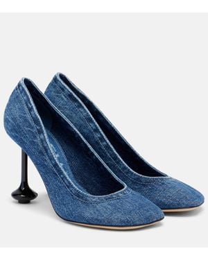 Loewe Toy Denim Court Shoes - Blue