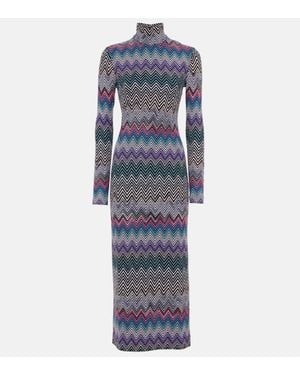 Missoni Zigzag Woven Midi Dress - Blue
