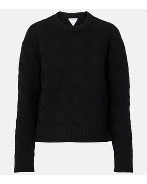 Bottega Veneta Jersey En Mezcla De Lana Intreccio - Negro
