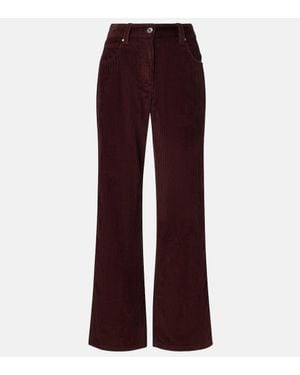 Brunello Cucinelli Monili Corduroy Straight Trousers - Purple