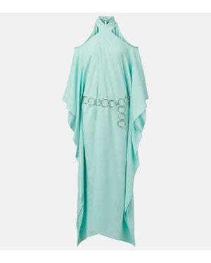 ‎Taller Marmo Mambo Halterneck Belted Kaftan - Blue
