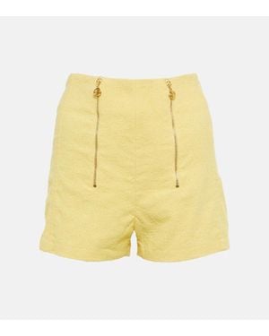 Patou High-Rise Shorts Aus Tweed - Gelb