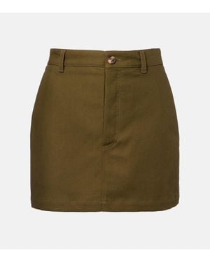 Wardrobe NYC High-Rise Cotton Miniskirt - Green