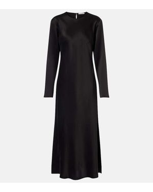 Asceno Salina Silk Charmeuse Maxi Dress - Black