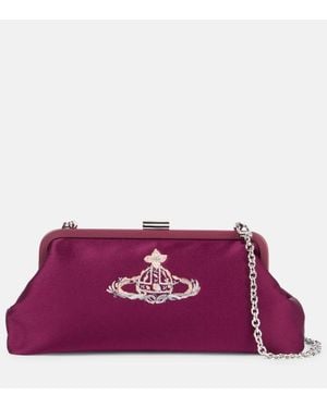 Vivienne Westwood Dorothy Embroidered Satin Clutch - Purple