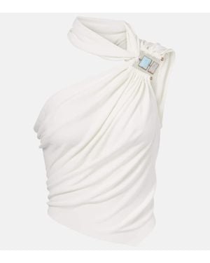 Christopher Esber Top Asimmetrico Duo Bezel - Bianco