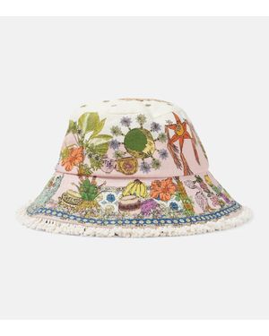 ALÉMAIS Hazel Linen Bucket Hat - White