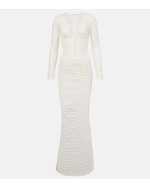 AYA MUSE Maxikleid Mia Aus Haekelstrick - Weiß