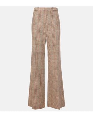 Chloé Prince Of Wales Check Wide-Leg Pants - Natural