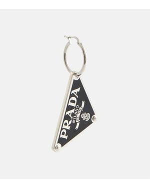 Prada Einzelner Ohrring Aus Sterlingsilber - Schwarz