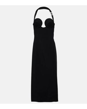 Versace Abito Midi Medusa '95 Con Scollo A Cuore - Nero