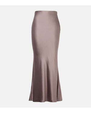 The Sei Silk Charmeuse Maxi Skirt - Brown