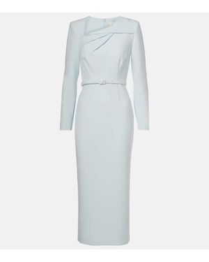 Roland Mouret Belted Crepe Midi Dress - Blue