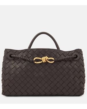 Bottega Veneta East-West Andiamo Leather Tote Bag - Black