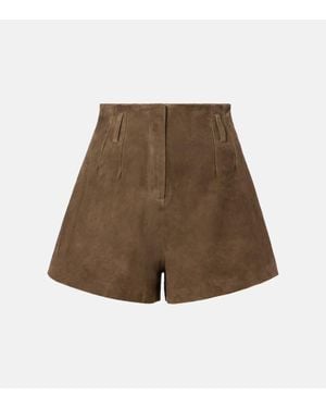 Frankie Shop Lise High-Rise Suede Shorts - Brown