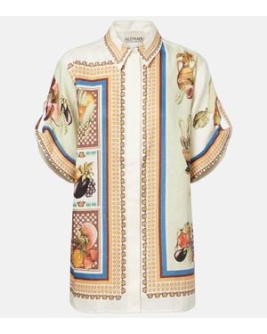 ALÉMAIS Mercado Printed Linen Shirt - Metallic