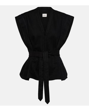 Lemaire Top Chasuble Aus Denim - Schwarz