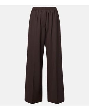 Brunello Cucinelli High-Rise-Hose Aus Einem Wollgemisch - Braun