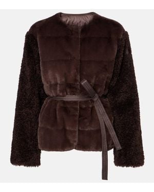 Moncler Jouillat Faux-Fur Down Jacket - Brown