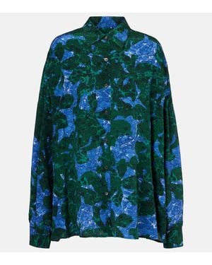 Dries Van Noten Printed Silk Shirt - Green